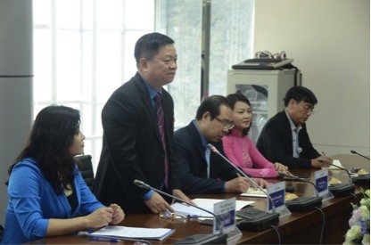 Đồng chí Khuất Quang Mậu phát biểu tại buổi làm việc. Ảnh: T.Hưng