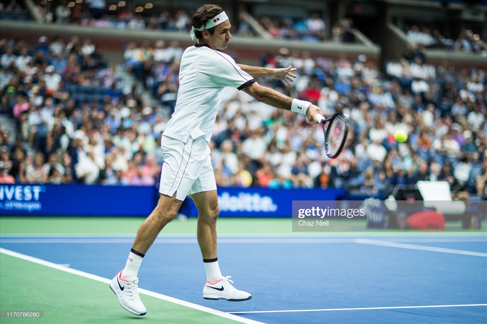 Federer đang chơi không tốt ở US Open 2019. Ảnh: Getty.