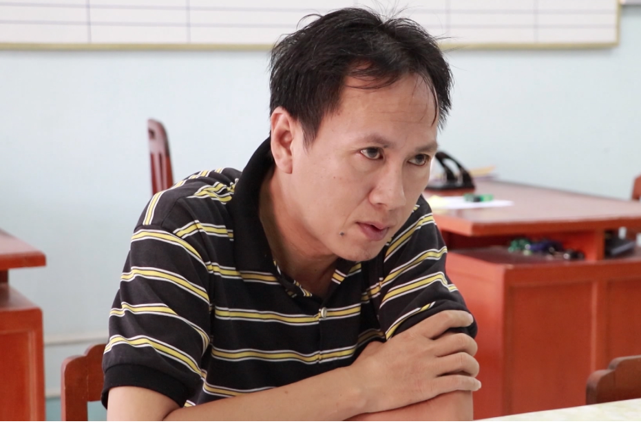 Đối tượng Hải tại cơ quan Công an. Ảnh: CACC