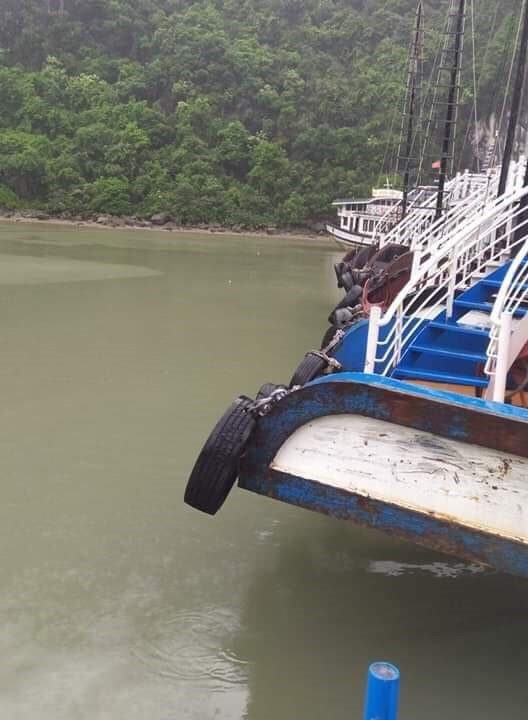 Dự kiến phải đến đầu giờ chiều nay các tàu mới rút ra được khu tránh trú bão. Ảnh: Nguyễn Hùng