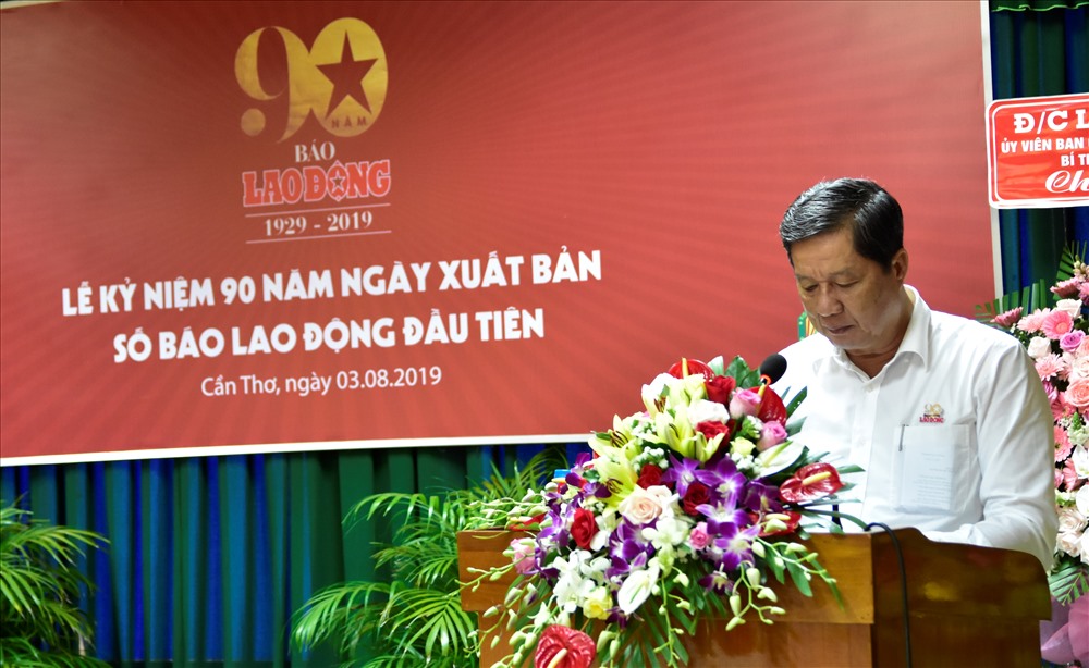 Đồng chí Phạm Văn Hiểu - Phó Bí thư Thường trực Thành ủy, Chủ tịch HĐND TP Cần Thơ phát biểu tại lễ kỷ niệm. Ảnh: Giang Thanh