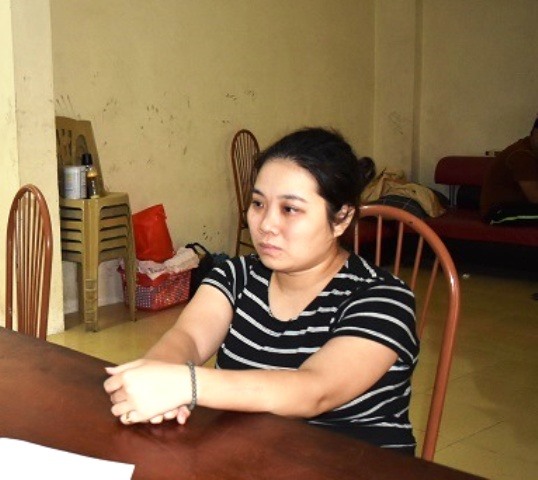 Đối tượng Đỗ Hải Lý tại cơ quan điều tra. Ảnh: NT