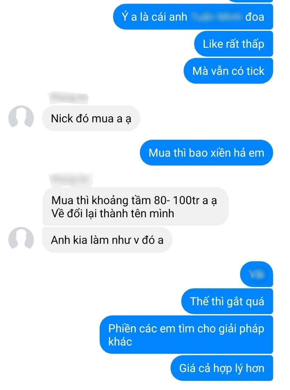 Để mua 1 nick tick xanh, người dùng phải trả không dưới 80 triệu