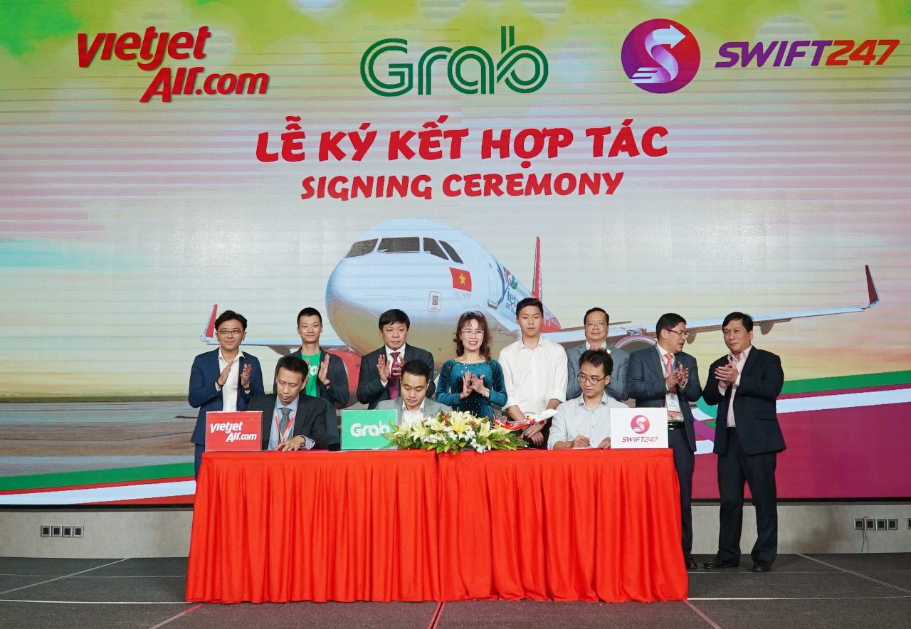 Lễ kí kết giữa Vietjet, Grab và Swift