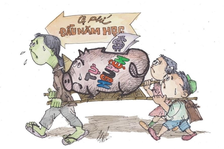 Vào đầu năm học, phụ huynh lại lo các khoản đóng góp. Ảnh minh họa: DAN