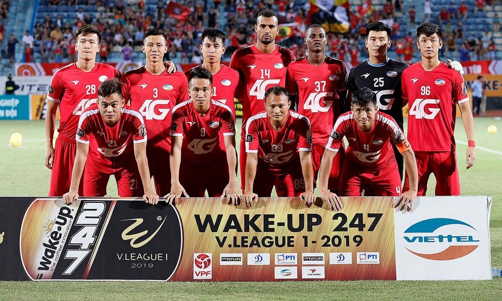 Sở hữu 3 tuyển thủ quốc gia và 4 tuyển thủ U22 Việt Nam nhưng Viettel cũng đang chật vật lo trụ hạng. Ảnh: VPF