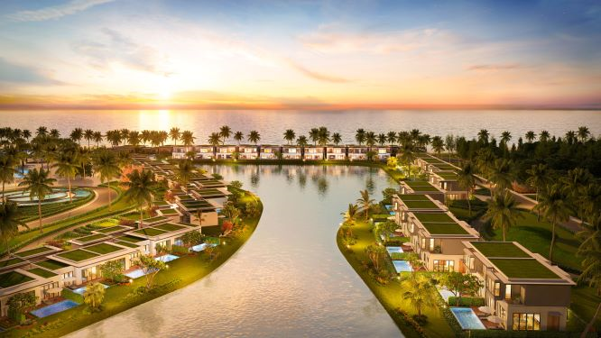 Một góc của biệt thự nghỉ dưỡng Mövenpick Resort Waverly Phú Quốc. Ảnh: MIK