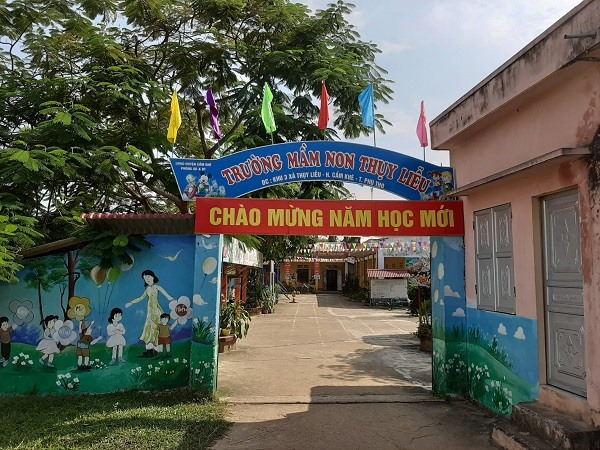 Trường Mầm non Thụy Liễu, nơi xảy ra vụ việc.