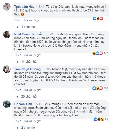 Một vài bình luận hơi khó tin của CĐV Việt Nam.