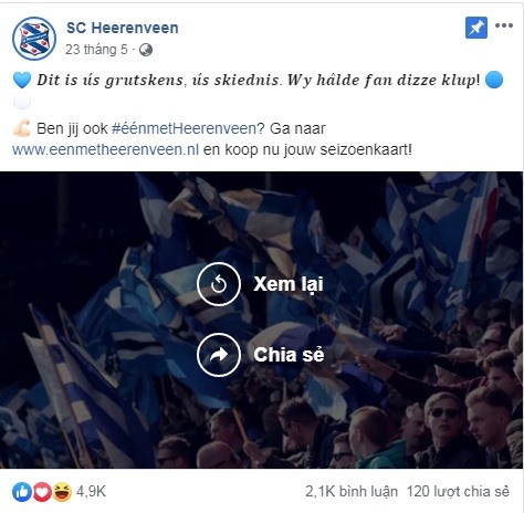 ...vượt trội hơn hẳn cả video được ghim đầu trang từ tháng 5 của Heerenveen. Ảnh: Chụp màn hình