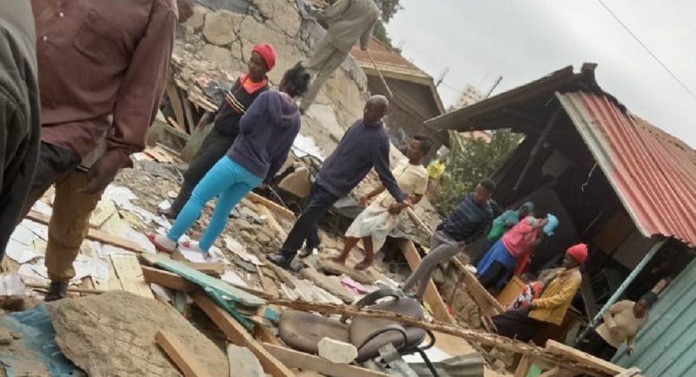 Hiện trường vụ sập trường ở Kenya. Ảnh: Reuters, Sputnik, aljazeera.