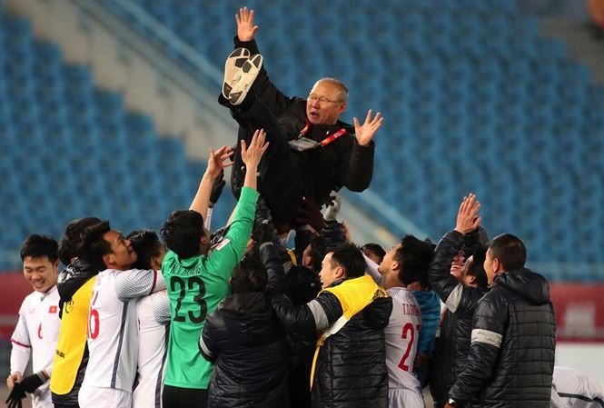 Ông Park đã gặt hái thành công đầu tiên ở VCK U23 Châu Á 2018. Ảnh: TL