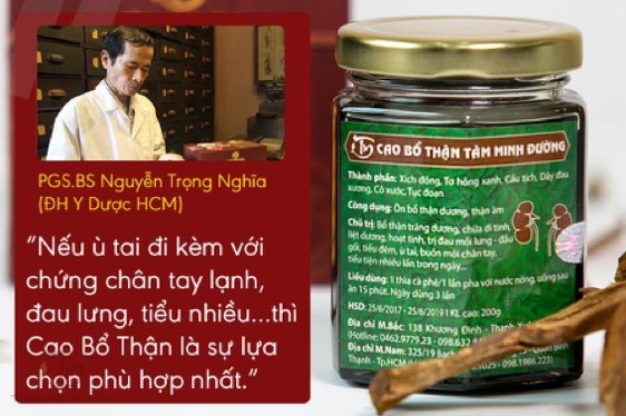 Giải pháp chữa ù tai do suy giảm chức năng thận từ Cao bổ thận Tâm Minh Đường