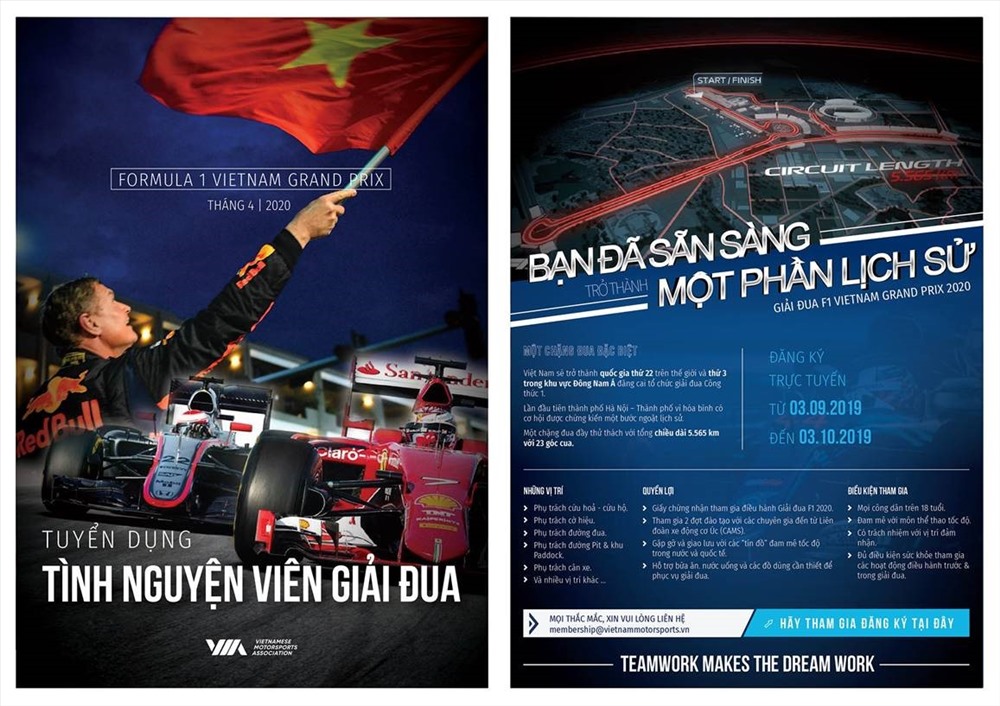 Cơ hội hấp dẫn dành cho 1.000 người trực tiếp tham gia điều hành chặng đua Vietnam Grand Prix 2020 tại Hà Nội.
