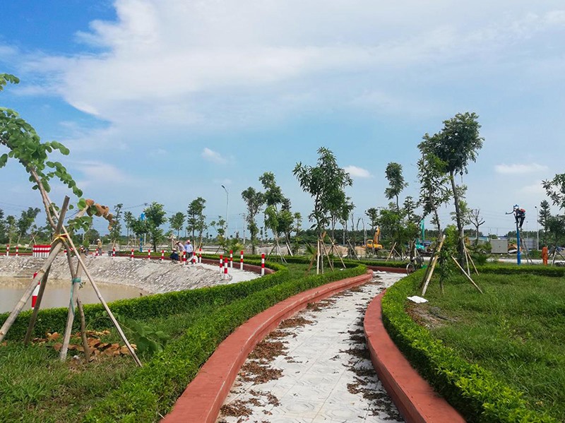 Đồng Văn Green Park đang được triển khai hệ thống hạ tầng kỹ thuật. Ảnh: NSM