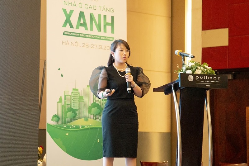 Bà Đỗ Ngọc Diệp – Quản lý chương trình công trình xanh của IFC phát biểu tại sự kiện.