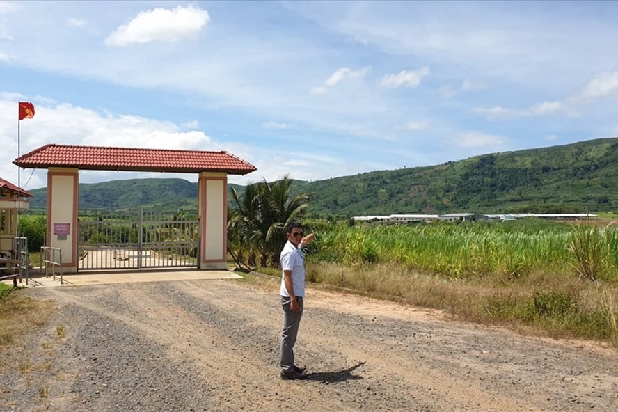 Cty Sao Đỏ chưa ký hợp đồng thuê đất nên toàn bộ diện tích đất mà đơn vị này xây dựng đều chưa có giấy phép xây dựng. Ảnh: HL