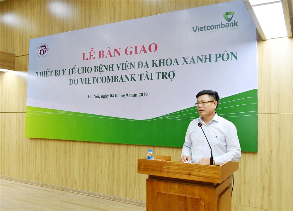 Ông Đào Minh Tuấn – Phó Tổng Giám đốc, Chủ tịch công đoàn Vietcombank phát biểu tại buổi lễ.