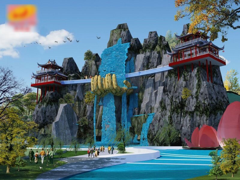 Hạng mục Cầu Sen trong khuôn viên Liên Hoa Bảo Tháp (ảnh Cty Tân Hoa Viên cung cấp)
