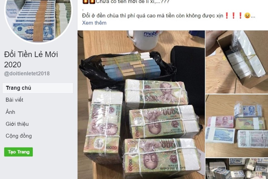 Việc trao đổi tiền mới được công khai rộng rãi trên Facebook và các website. Ảnh: C.H