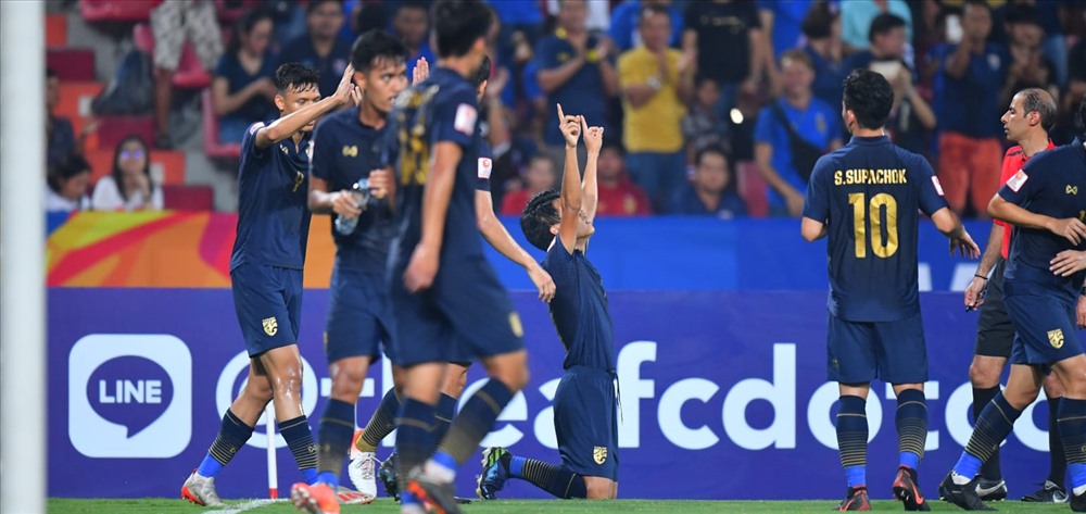 U23 Thái Lan sớm có bàn thắng do công của Anon. Ảnh: AFC