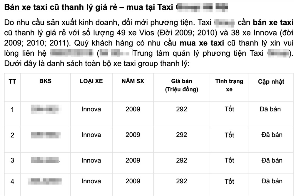 Kh芍 nhiu xe taxi thanh l c rao b芍n tr那n mng. nh ST.