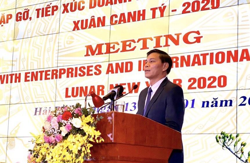 Đồng chí Nguyễn Văn Tùng - Chủ tịch UBND TP.Hải Phòng phát biểu tại buổi lễ. Ảnh MD