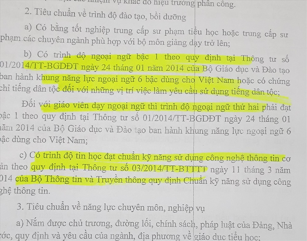 Một trong những nội dung của Thông tư liên tịch Bộ GD-ĐT và Bộ Nội vụ về tiêu chuẩn chức danh nghề nghiệp giáo viên tiểu học công lập