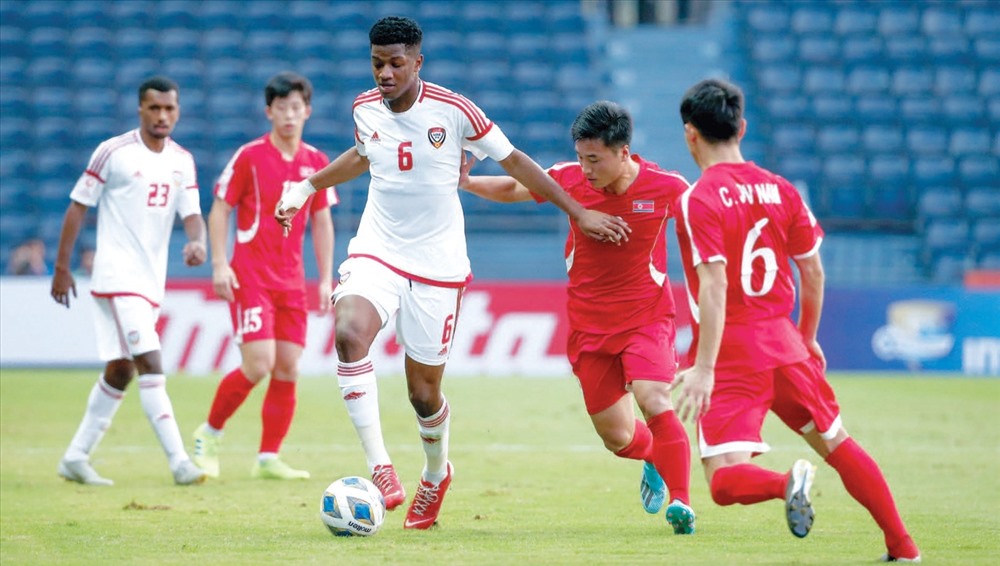 U23 UAE chỉ cần hòa ở trận đấu cuối gặp U23 Jordan là giữ được ngôi nhất bảng D. Ảnh: Al Bayan.