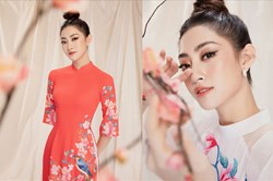 Hoa hậu Lương Thùy Linh đẹp khác lạ trong bộ ảnh Tết 2020