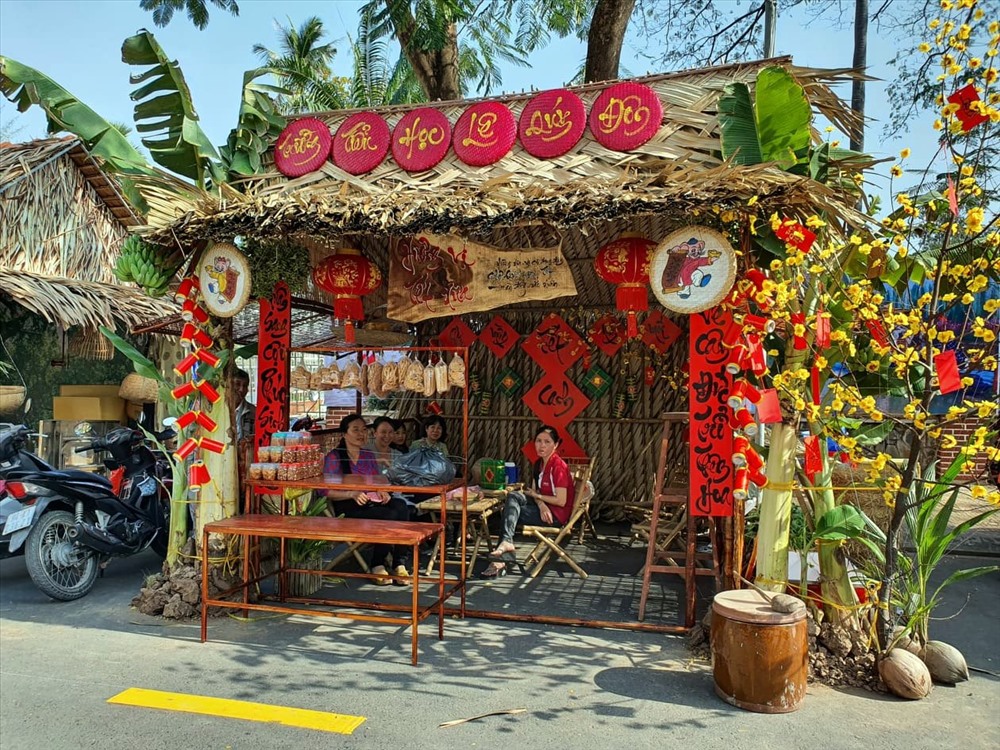 Nét chợ quê được tái hiện tại Hội xuân Bạc Liêu (ảnh Nhật Hồ)