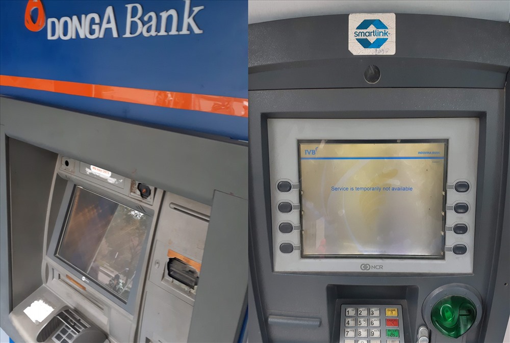 Cây ATM của DongABank và IVB ngừng hoạt động vào trưa 20.1.2020. Ảnh: LD