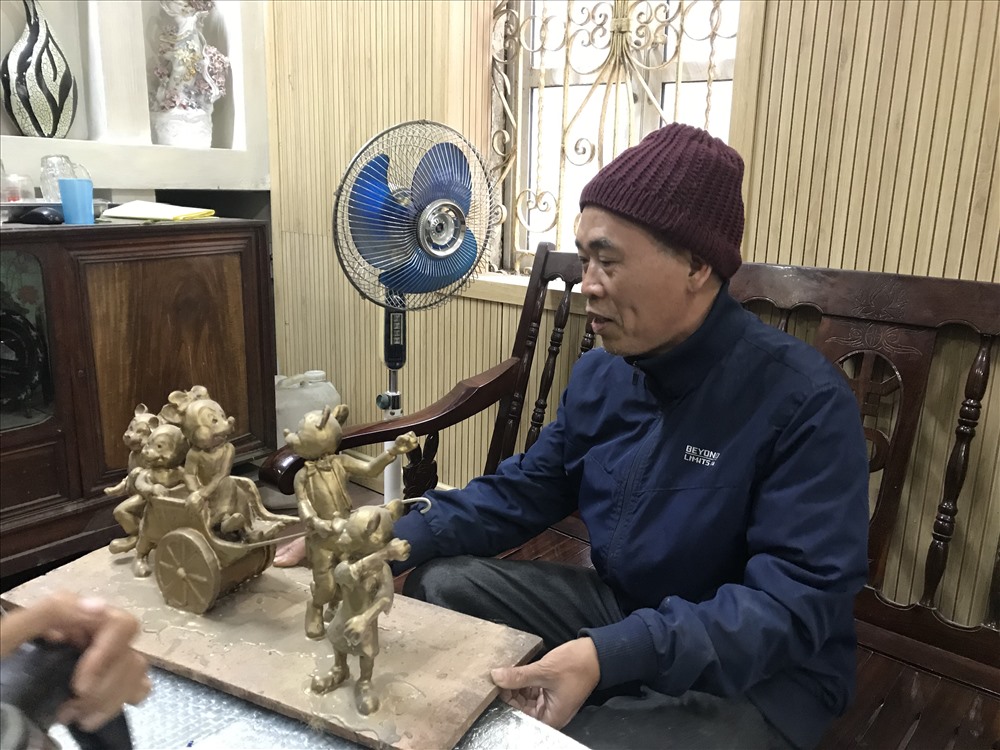 Bộ chuột mô hình trước khi chuyển thể thành chuột khổng lồ trưng bày Tết Canh Tý 2020. Ảnh ĐL