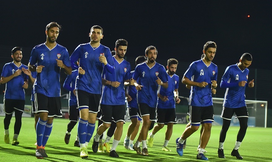 U23 UAE tập luyện tại Thái Lan sau khi đặt chân tới đây. Ảnh: UAEFA