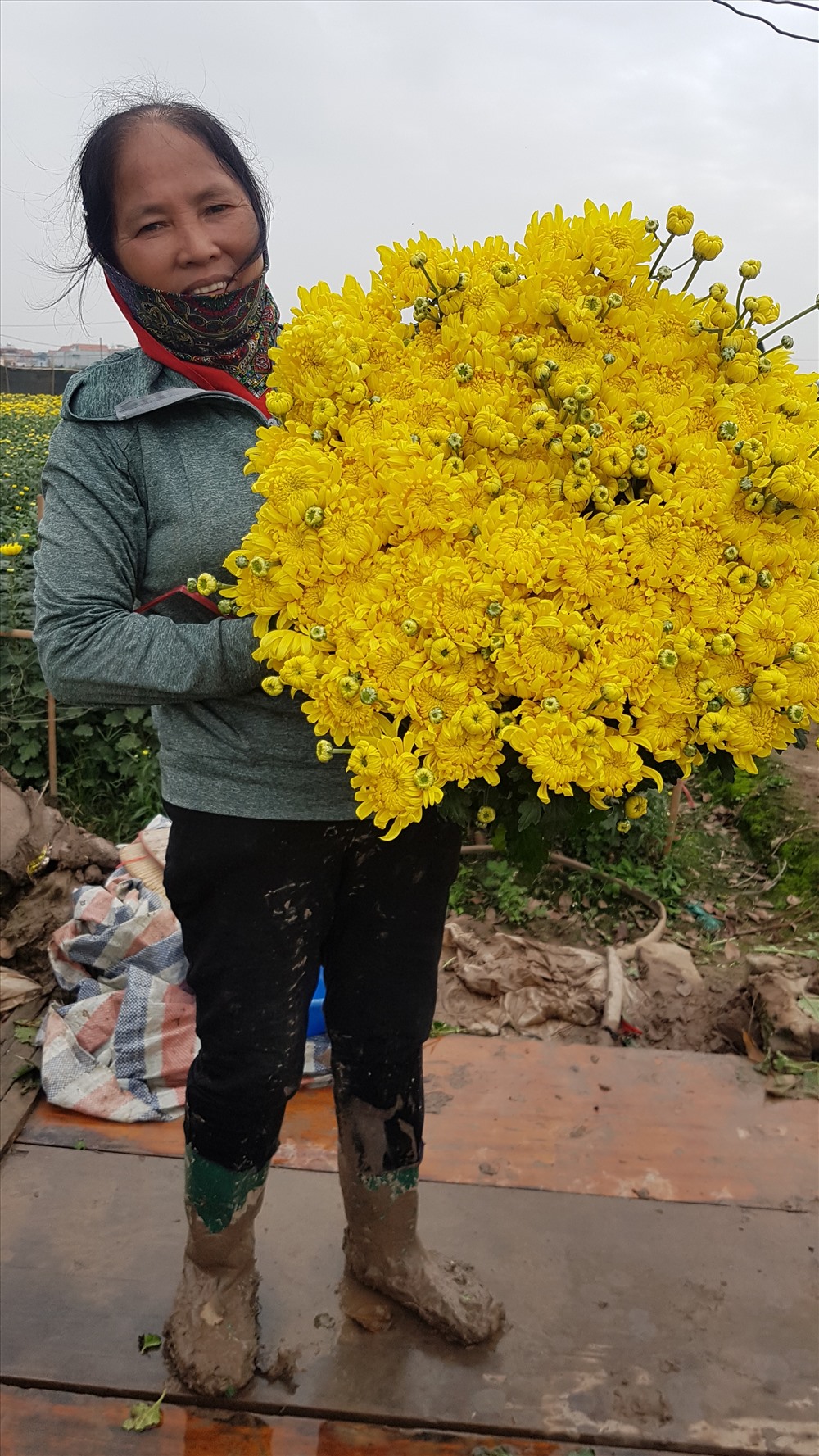 Bó hoa này chỉ bán được trên 100.000 đồng. Ảnh: Kh.V