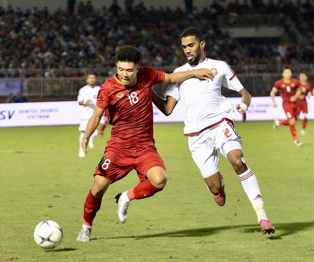 Trận giao hữu giữa U22 Việt Nam và U22 UAE hồi tháng 10.2019. Ảnh: Đ.V