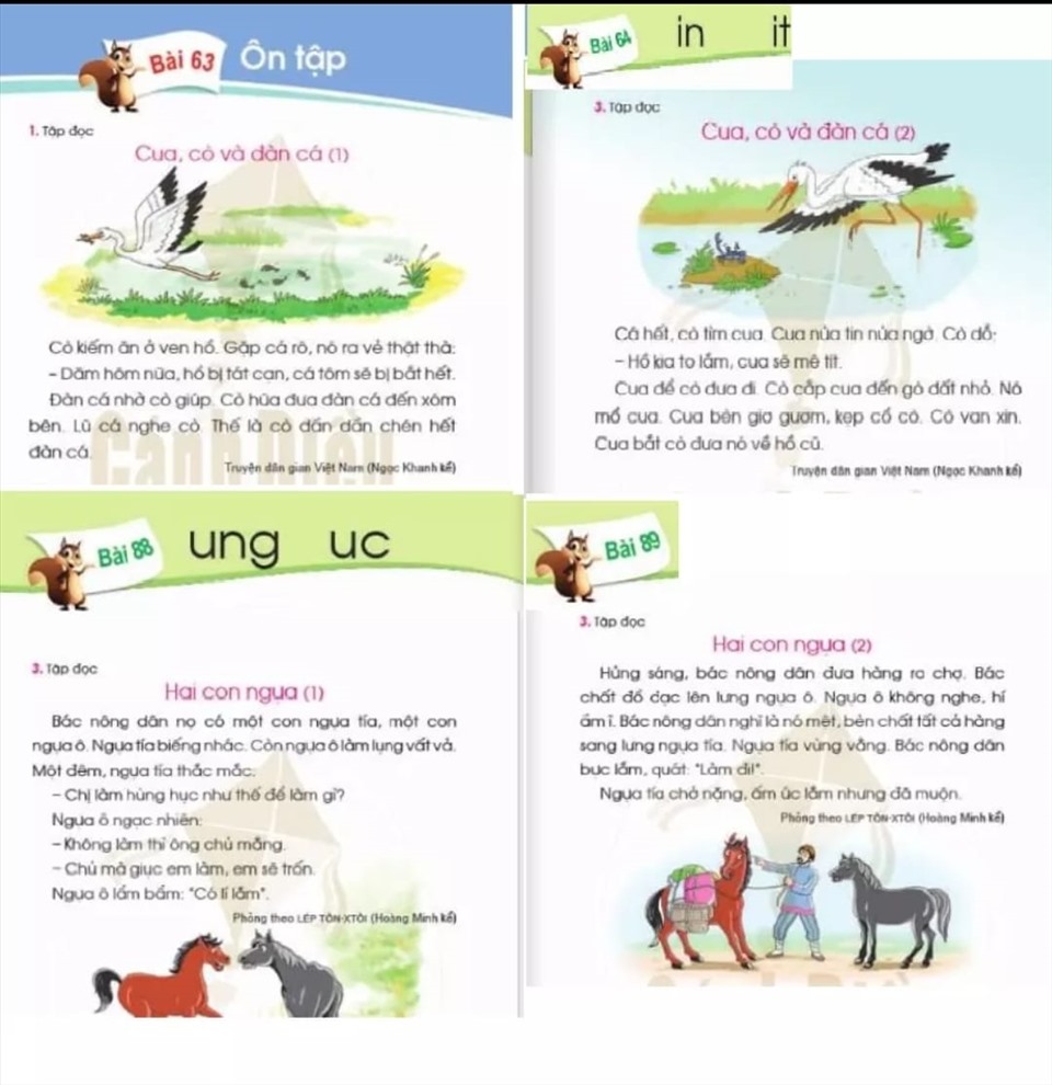 Các bài học gây tranh cãi trong SGK tiếng Việt 1, bộ Cánh diều