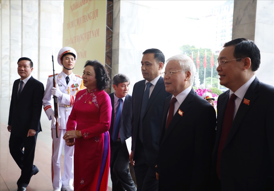 Secretary General and President of State Nguyen Phu Trong attended and led the meeting.  Photo: Pham Dong