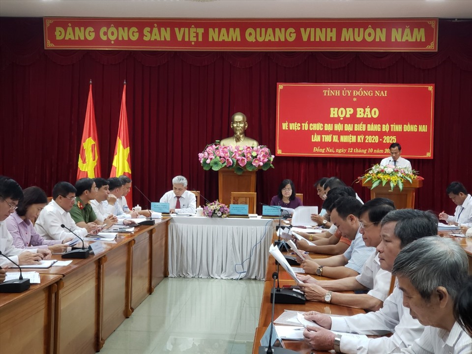 Sáng ngày 12.10, Ban tuyên giáo tỉnh uỷ Đồng Nai đã tổ chức họp báo thông tin về việc tổ chức Đại hội Đại biểu Đảng bộ tỉnh Đồng Nai lần thứ XI, nhiệm kỳ 2020-2025.