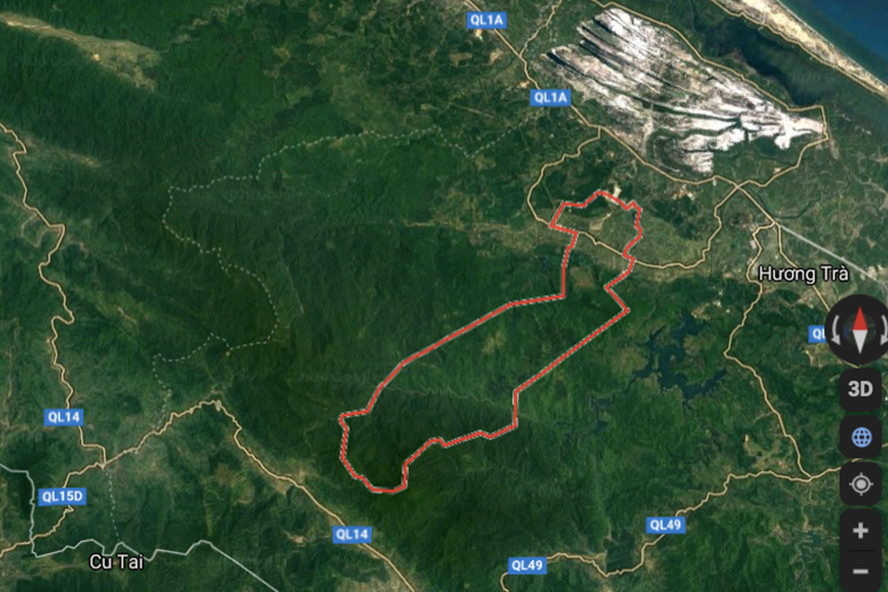 Vị trí đập thủy điện bị sạt lở.