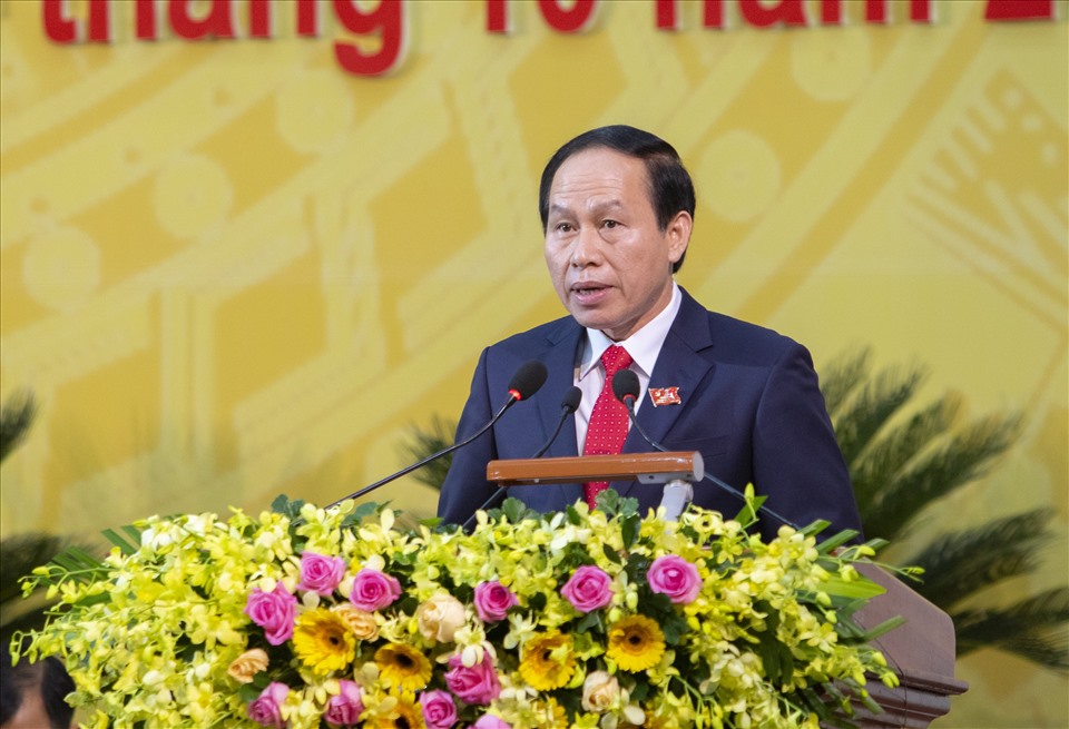 Bí thư Tỉnh ủy Hậu Giang Lê Tiến Châu phát biểu khai mạc đại hội. Ảnh: L.A.
