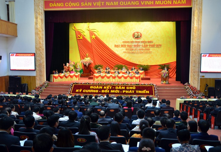 Khai mạc trọng thể Đại hội đại biểu Đảng bộ tỉnh Điện Biên lần thứ XIV. Ảnh: BĐBP