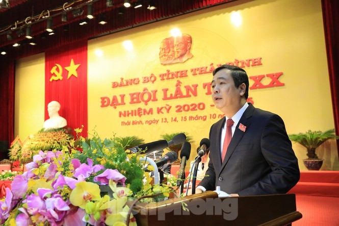Ông Ngô Đông Hải được các đại biểu tín nhiệm giới thiệu để Ban Chấp hành bầu làm Bí thư Tỉnh uỷ Thái Bình khoá XX.