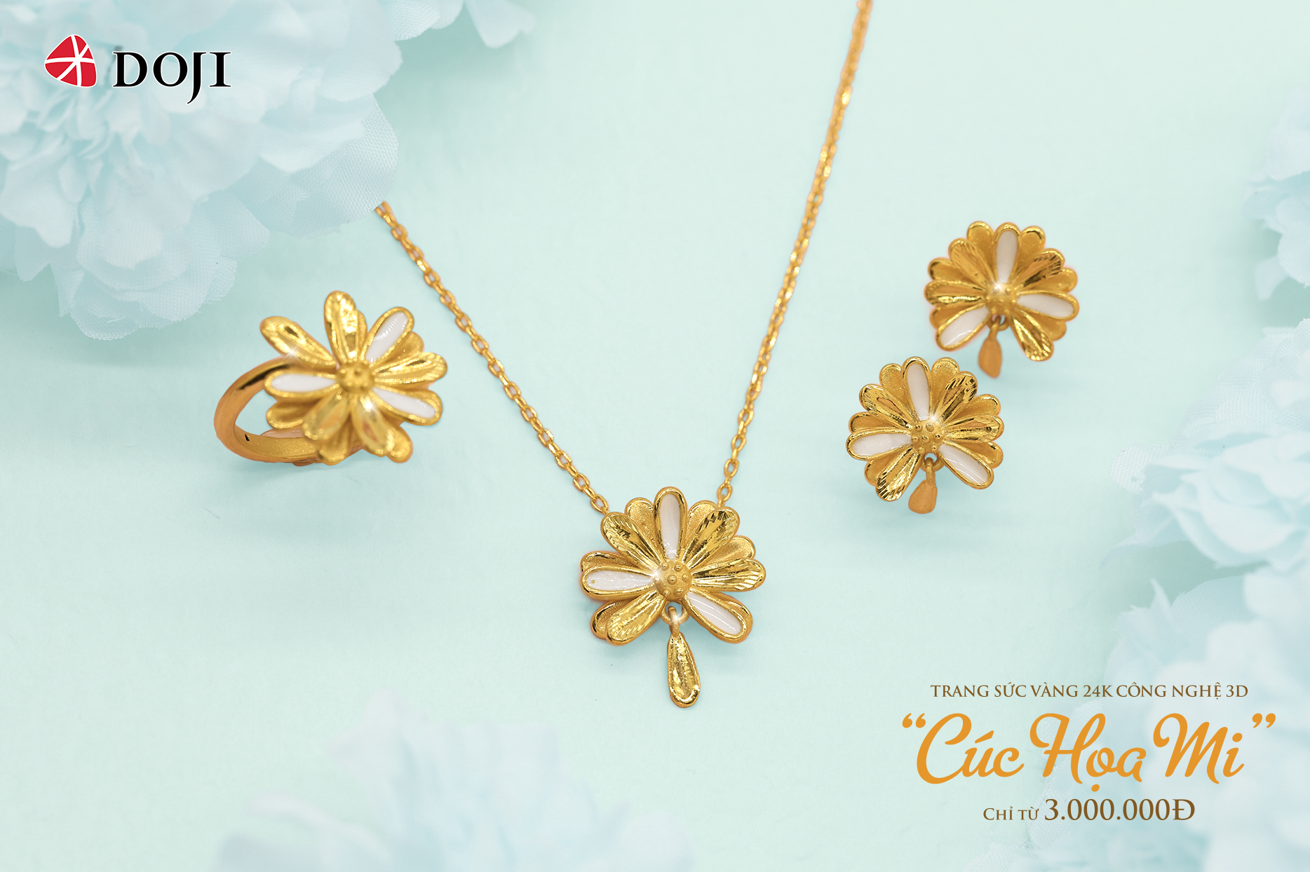 Bộ sưu tập trang sức “Cúc họa mi” của DOJI là hiện thân của sự trong sáng, chân thành và mãnh liệt.