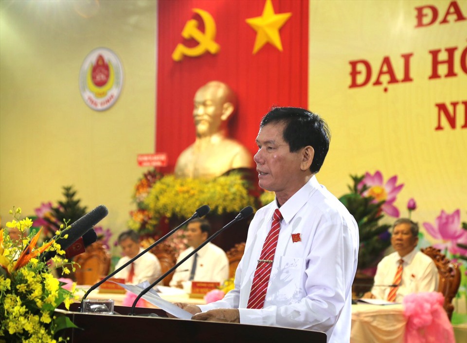 Bí thư Tỉnh ủy Trà Vinh Trần Trí Dũng phát biểu khai mạc Đại hội. Ảnh: Q.T.