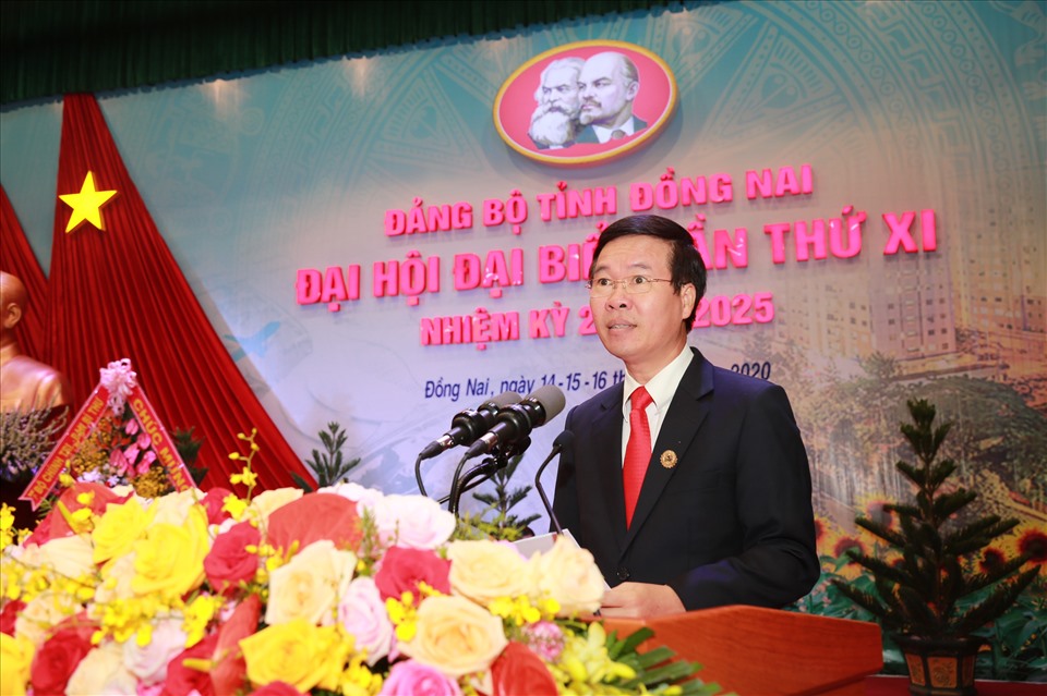 Ông Võ Văn Thưởng - Ủy viên Bộ Chính trị, Bí thư Trung ương Đảng, Trưởng Ban Tuyên giáo Trung ương dự và chỉ đạo Đại hội. Ảnh: Minh Châu