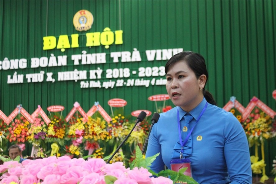 Đồng chí Thạch Thị Thu Hà - Chủ tịch LĐLĐ tỉnh Trà Vinh đã trúng cử vào Ban Chấp hành Đảng bộ tỉnh khóa mới. Ảnh: T.T.