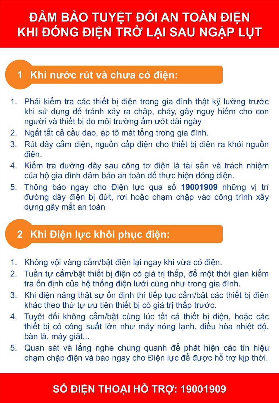 Một số khuyến cáo sử dụng điện an toàn sau lũ lụt