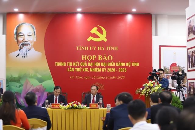 The press conference announced the results of the XIX Ha Tinh Provincial Party Congress Photo: TT.