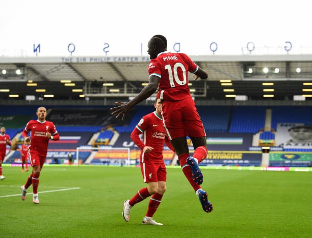 Sadio Mane ghi bàn thắng nhanh nhất trong lịch sử các trận derby Merseyside. Ảnh: Getty Images